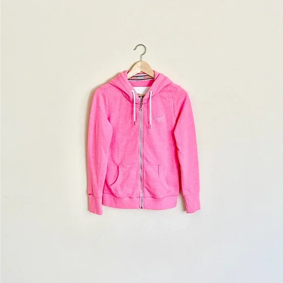 Superdry Tops Superdry Orange Label Loopback Pink Full Zip